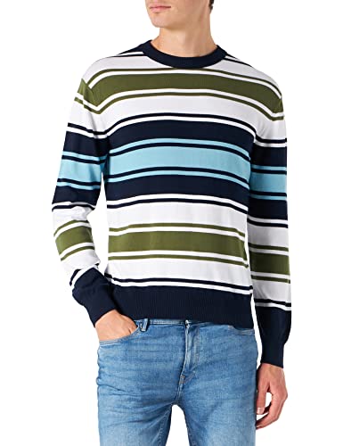 United Colors of Benetton Sweter męski, Kolorowe paski 903, XS