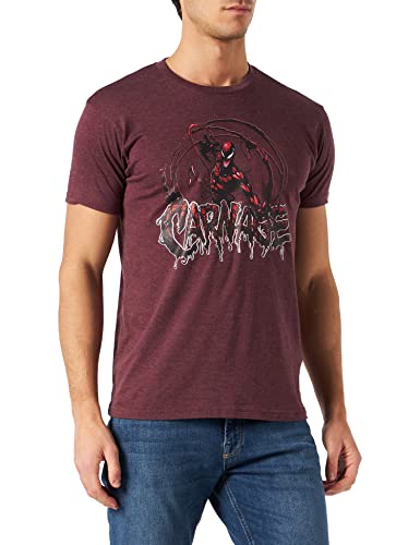 Marvel Męski T-shirt, Bordo melanż, XXL