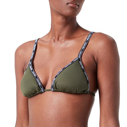 Calvin Klein Damski trójkątny biustonosz, Zielony krokodyl, L
