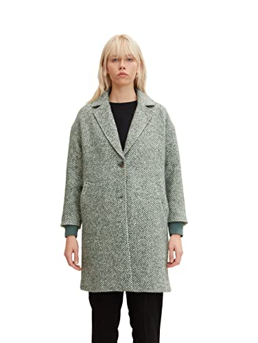 TOM TAILOR Denim Damski Płaszcz 1032676, 30569 - Green Dust Herringbone, L