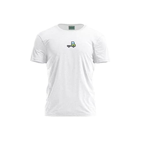 Bona Basics, T-shirt męski z nadrukiem cyfrowym,% 100 bawełna, biały, swobodny, męski top, rozmiar: L, biały, L