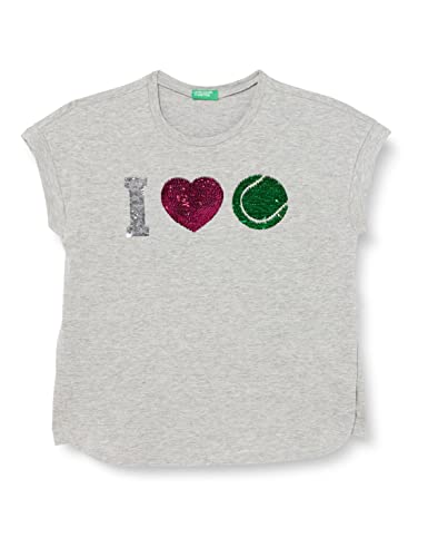 United Colors of Benetton Koszulka dziewczęca 3096c10aq, szary melanż, rozmiar M 501, 170 cm, Szary melanż średni 501, 170