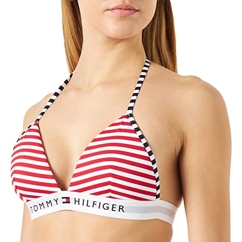 Tommy Hilfiger Damskie trójkątne biustonosze z pianki z nadrukiem, oryginalny pasek, XL, Th oryginalny pasek, XL