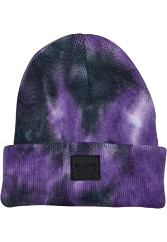 Urban Classics Dziecięca czapka unisex Tie Dye Kids Beanie Hat, batik, szeroka koperta, dostępna w 3 rozmiarach S/M do L/XL, ultrafioletowy/ciemnoszary, L-XL