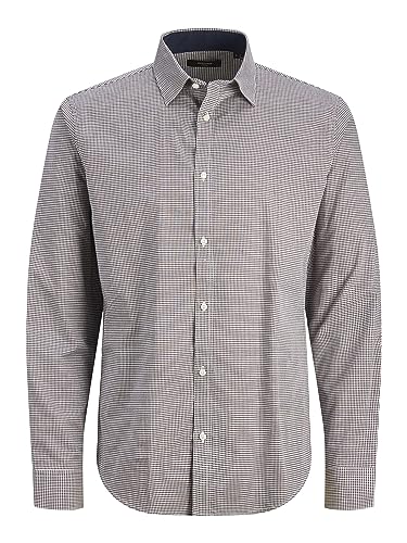JACK & JONES Męska koszula Jprblabelfast L/S Noos koszula rekreacyjna, Port Royale/Checks:comfort Fit, L