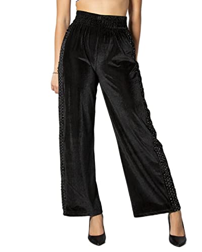 Desigual Damskie spodnie Shiny Casual, czarny, S