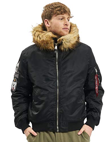 ALPHA INDUSTRIES Męska kurtka MA-1 z kapturem, czarna, 3XL (DE)