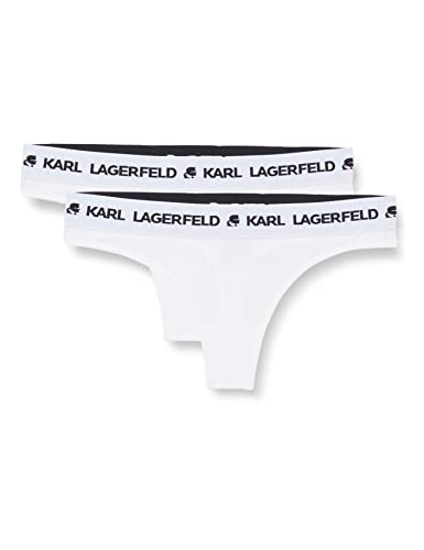 KARL LAGERFELD Damskie majtki typu stringi (2 sztuki), Weiß, XS