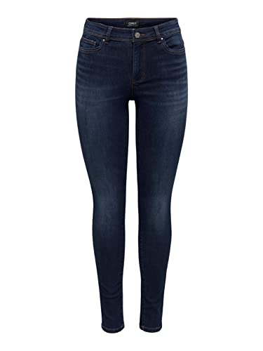 ONLY Dżinsy damskie skinny fit OnLWAUW MID, niebieski (Dark Blue Denim), (M) W / 34L