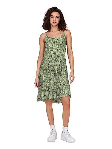 ONLY Damska sukienka ONLMAJ Life S/L AOP Short Dress WVN NOOS, Artichoke Green/AOP:Cloud Dancer Ditsy, M, Artichoke Green/Aop:cloud Dancer Ditsy, M