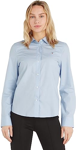 Tommy Hilfiger Damska koszula Organic Co Regular Ls Casual, Niebieski bryzowy, 58