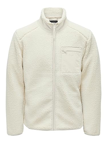 ONLY & SONS ONSDALLAS Sherpa Jacket OTW VD męska kurtka polarowa, Silver Lining, M, Silver Lining, M