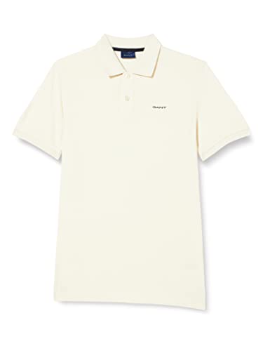 GANT Męska koszulka polo Md. Ss Pique Rugger, kremowy, XS