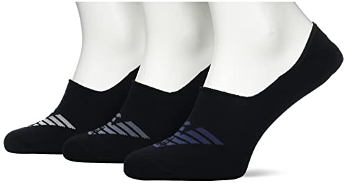 Emporio Armani Męskie skarpety na stopy 3-pak, Czarny/czarny/czarny, Large