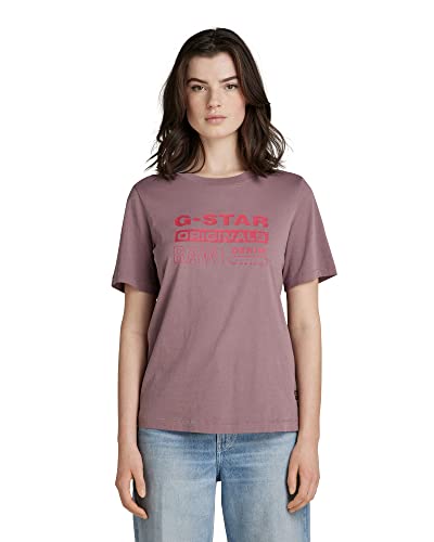 G-STAR RAW Damska koszulka Originals Label Regular, Fioletowy (Grape Shake D19953-4107-d310), XS