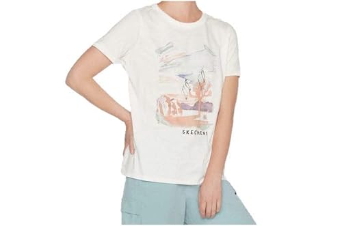 Skechers Koszulka damska Airbrush Airbrush Tee, śnieżna biel, 3X L, Śnieżnobiały, 3XL