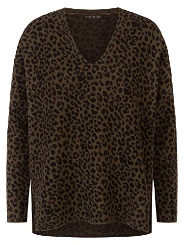 APART Fashion Sweter damski, Khaki-czarny, 36