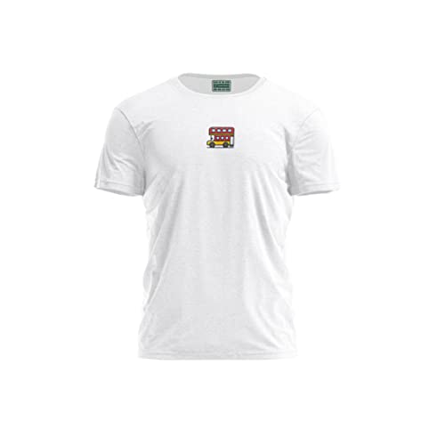 Bona Basics, Męski T-shirt z cyfrowym nadrukiem,% 100 bawełna, biały, na co dzień, męskie topy, rozmiar: M, biały, M
