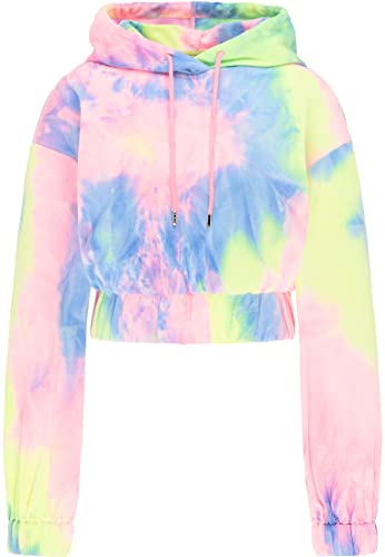 ocy Damska bluza z kapturem 82733741, różowa, wielokolorowa, M, Różowy, wielokolorowy, M