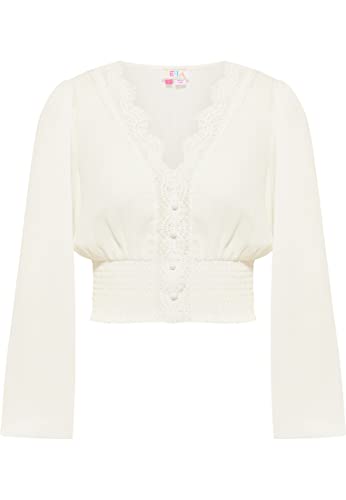IZIA Cropped bluzka z długim rękawem damska 21323488, biały (wollweiss), L