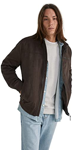 Springfield Męska kurtka o wyglądzie zamszu, ciemnobrązowa, XL, ciemnobrązowy, XL