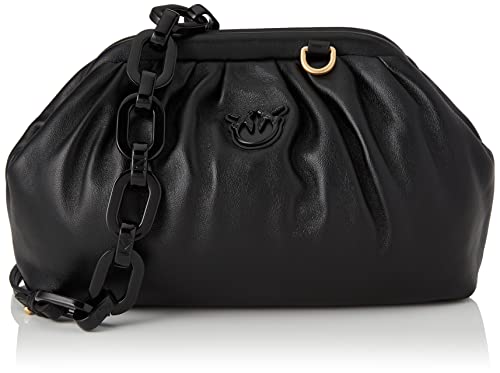 Pinko Damska mini torba z łańcuchem pełna torba Sh, Z99b_czarna limuzyna blok kolor, 24 x 11 x 15