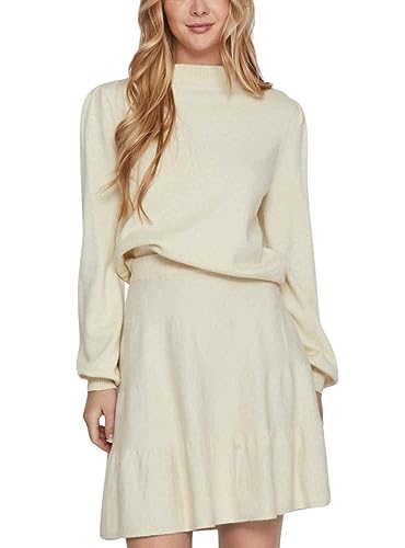 Vila Damska bluzka z długim rękawem High Neck, brzoza, XL