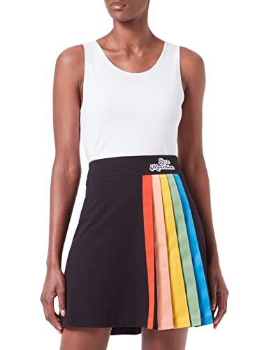 Love Moschino Damska spódnica tęczowa z logo Bubble, czarny, 40