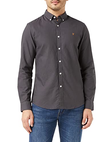 FARAH® Męska koszula Brewer Cotton Oxford Slim Fit, szary, S