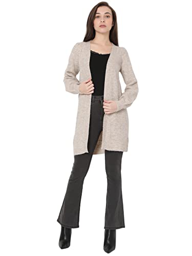 bestseller a/s Damski kardigan VVMRUBELLEFILE LS Long Cardigan Low kurtka z dzianiny, brzoza/szczegóły: W. melanż, S