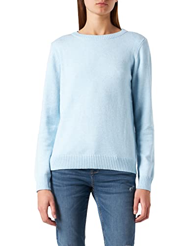 Vila Damski sweter VIRIL O-Neck L/S Knit TOP-NOOS Pulower, niebieski Kentucky/szczegóły: melanż, XS