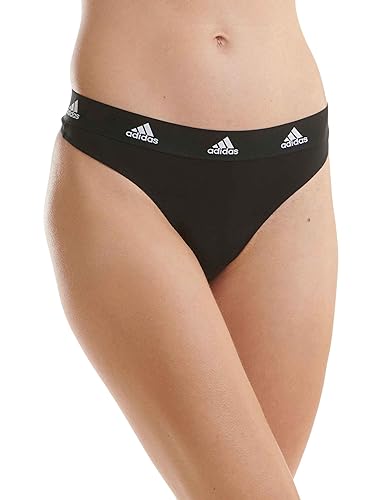adidas Damskie majtki stringi 3 sztuki, 3 x czarne, XS, 3 x czarny, XS
