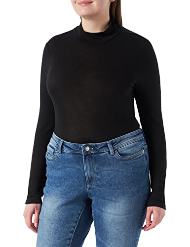 VERO MODA Damska koszulka Vmcarla Ls Turtleneck Top Ga Noos z długim rękawem, czarny, M