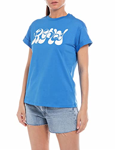 Replay T-shirt damski, 972 niebieski, M