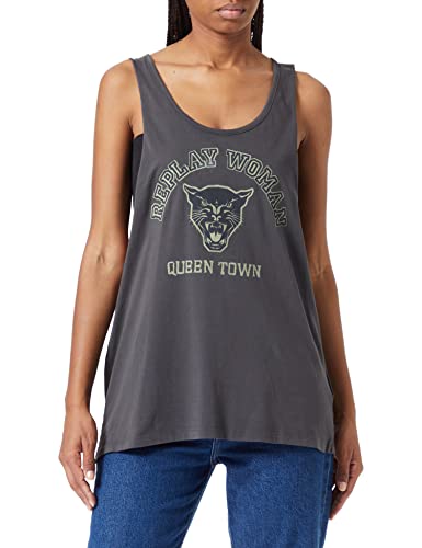 Replay Damska koszulka na ramiączkach, W3717, czarna, M (DE)