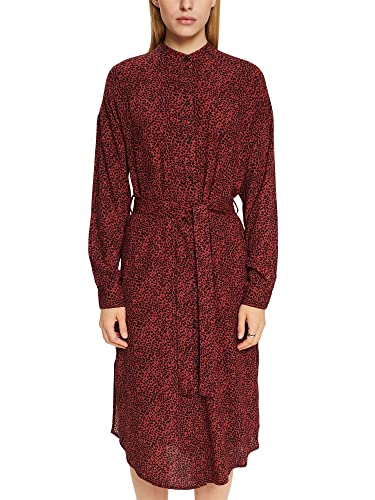 ESPRIT Sukienka ze wzorem i paskiem, LENZING™ ECOVERO™, Terracotta, 36
