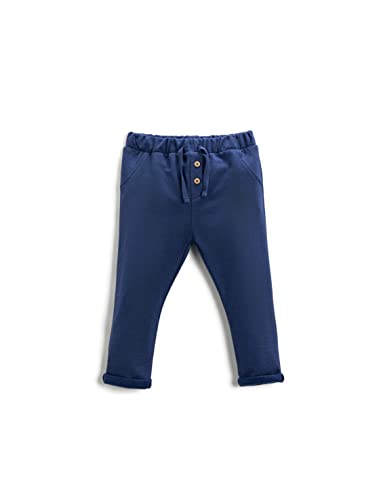 Koton Baby Boy Button Detail Sweatpants Elastic Waistband, Marine (720), 18-24 miesi?cy