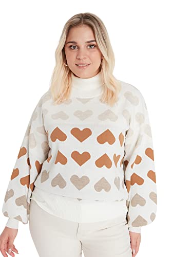 Trendyol Damski sweter plus size regularny dwurzędowy golf dzianina plus size, Wiele kolorów, 4XL Duże rozmiary