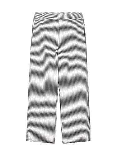 TOM TAILOR Spodnie dziewczęce z szerokimi nogawkami w paski, 31816 – pionowy, biały, niebieski pasek, 116/122 cm