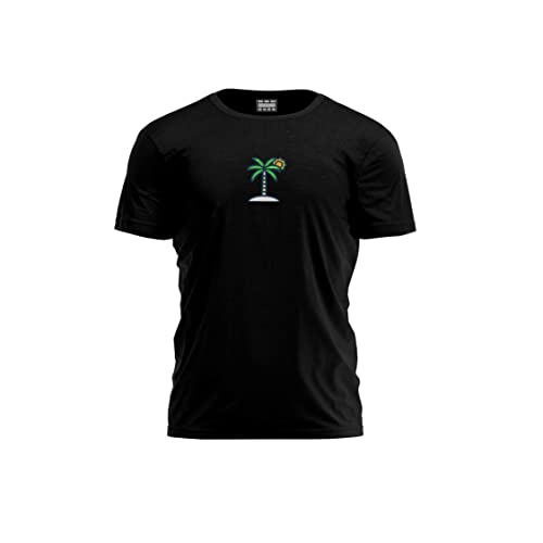 Bona Basics, Męski T-shirt z cyfrowym nadrukiem,% 100 bawełna, czarny, na co dzień, męskie topy, rozmiar: M, czarny, M