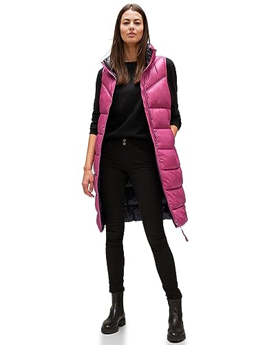 Street One Damska kamizelka pikowana A220201, długa, czerwona piwonia, 34, Piwonia czerwona, 34