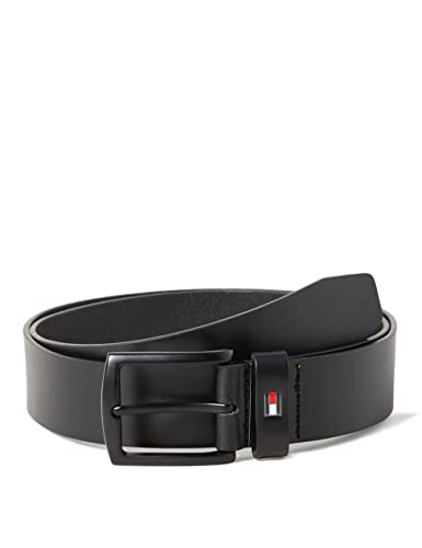 Tommy Hilfiger Pasek męski Denton Matte 3,5 Pasek skórzany, czarny, 80