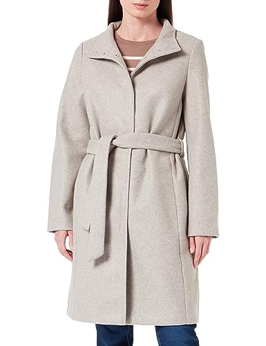 Bestseller A/S Damski VMPOPALLY Coat BOOS płaszcz, Silver Mink/Detail:Melange, S, Silver Mink/Detail:MELANGE, S