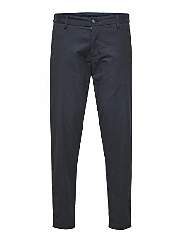 SELECTED HOMME Spodnie męskie, model: mieszanka bawełny organicznej, Dark Sapphire/szczegóły: struktura, 31W / 34L