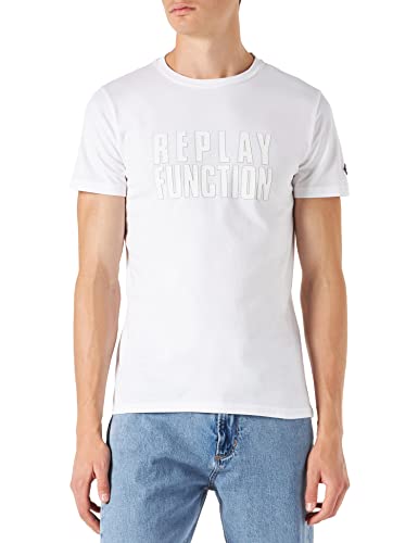 Replay Męski T-shirt M6287, 001 biały, 3XL