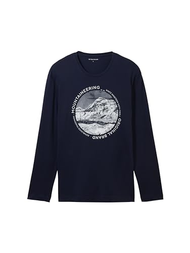 top TOM TAILOR Koszulka męska z długim rękawem, 10668 - Sky Captain Blue, M