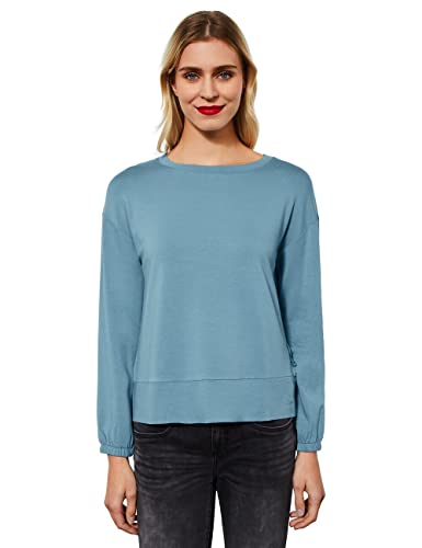 Street One Damska koszulka oversize z długim rękawem, Milky Jade Blue, 36