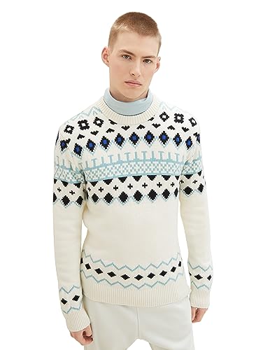 TOM TAILOR Denim sweter męski, 12906 - Wool White, M