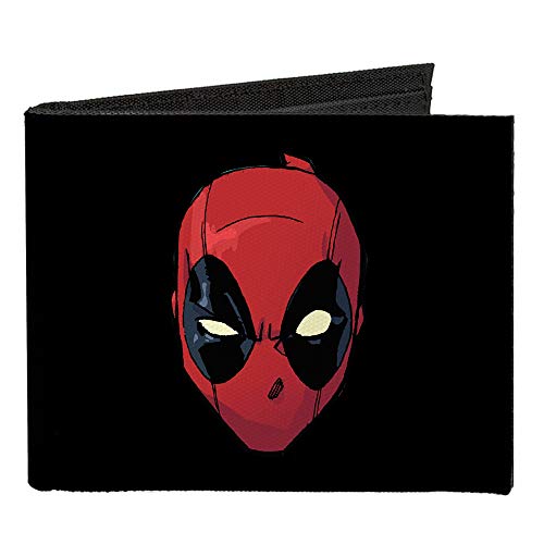 Klamra w dół - podwójnie składany portfel - zapinany płócienny podwójny portfel - męski Deadpool