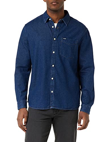 Wrangler Męska koszula dżinsowa, indygo, 4X-Large